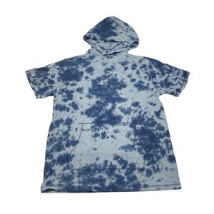 Company 81 Blue Tie Dye Hooded Short Sleeve Shirt Men’s Size Large Comfort